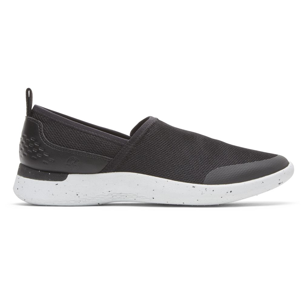 Sapatos Slip-On Rockport Truflex Fly Washable Knit Senhora - Pretas ( 637-NVLAWT )